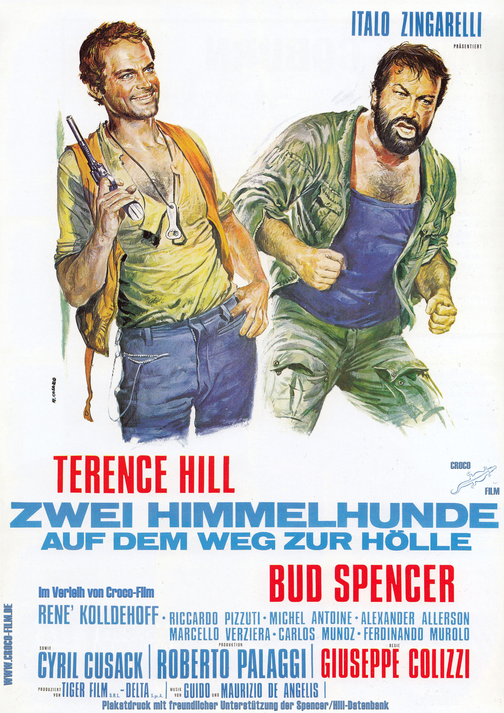 Filmplakat des Titels „ZWEI HIMMELHUNDE AUF DEM WEG ZUR HÖLLE”