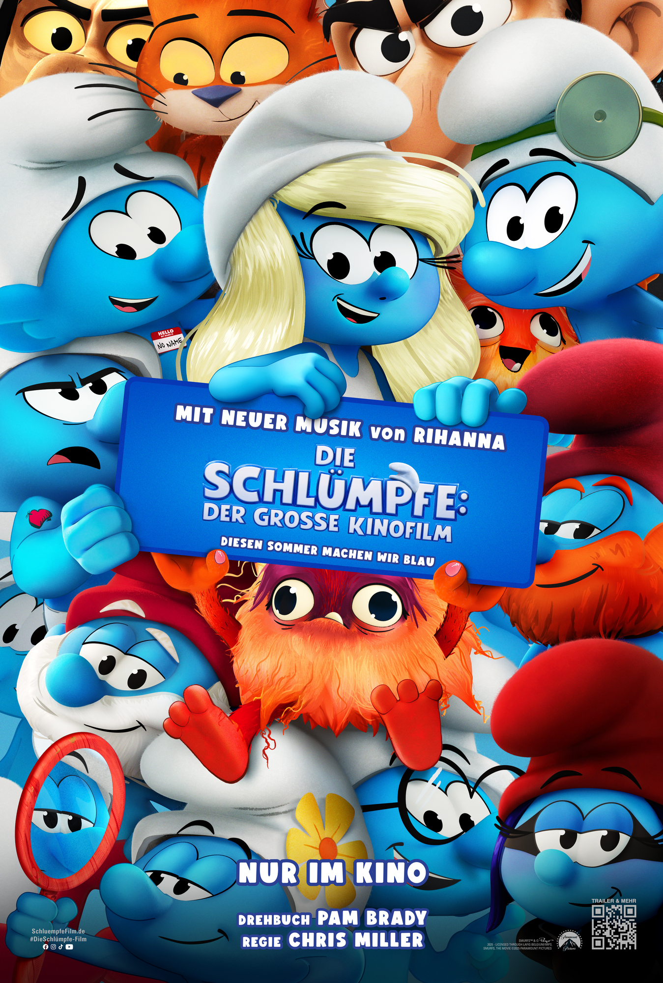 Filmplakat des Titels „DIE SCHLÜMPFE: DER GROßE KINOFILM”