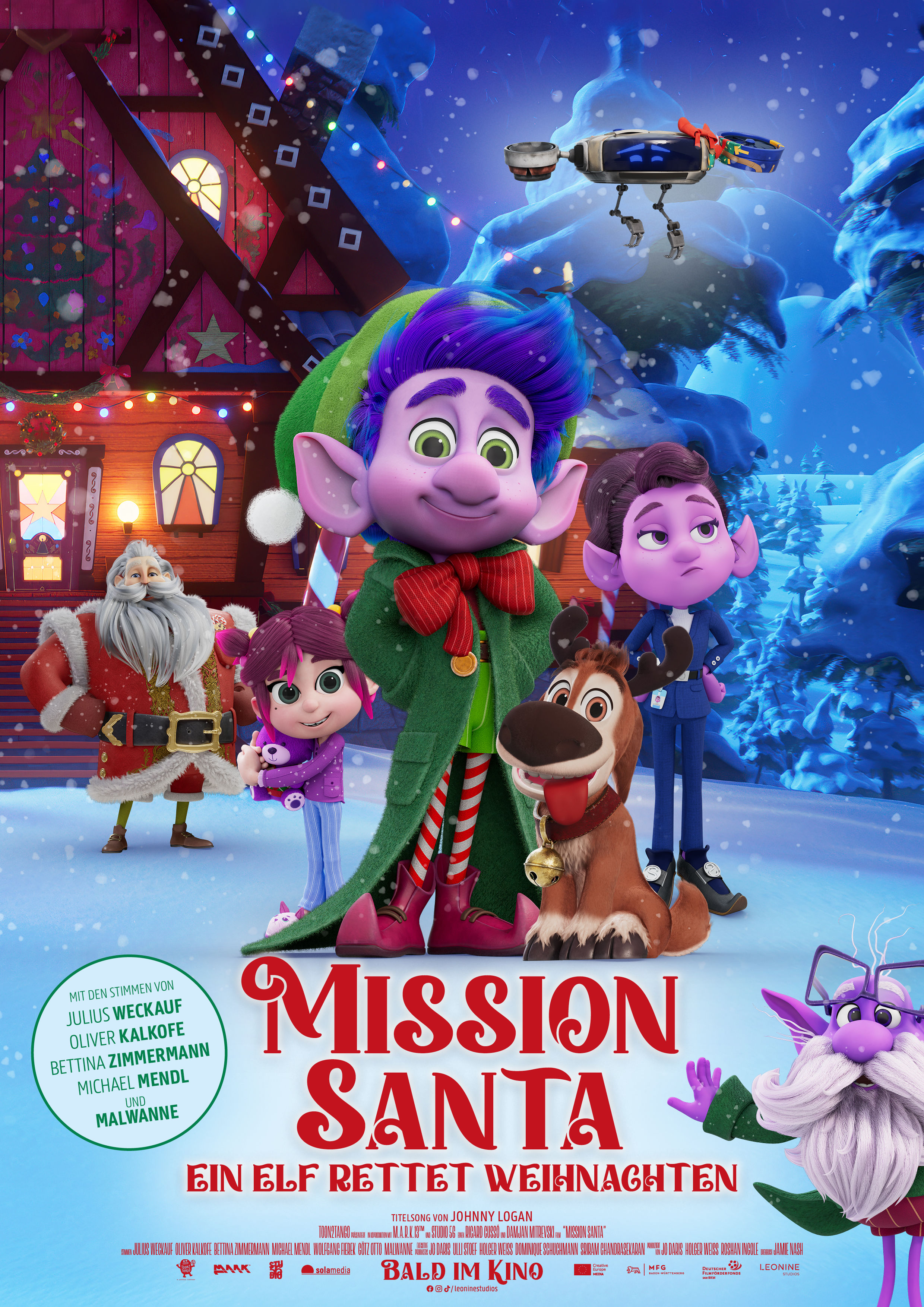 Filmplakat des Titels „MISSION SANTA - EIN ELF RETTET WEIHNACHTEN”