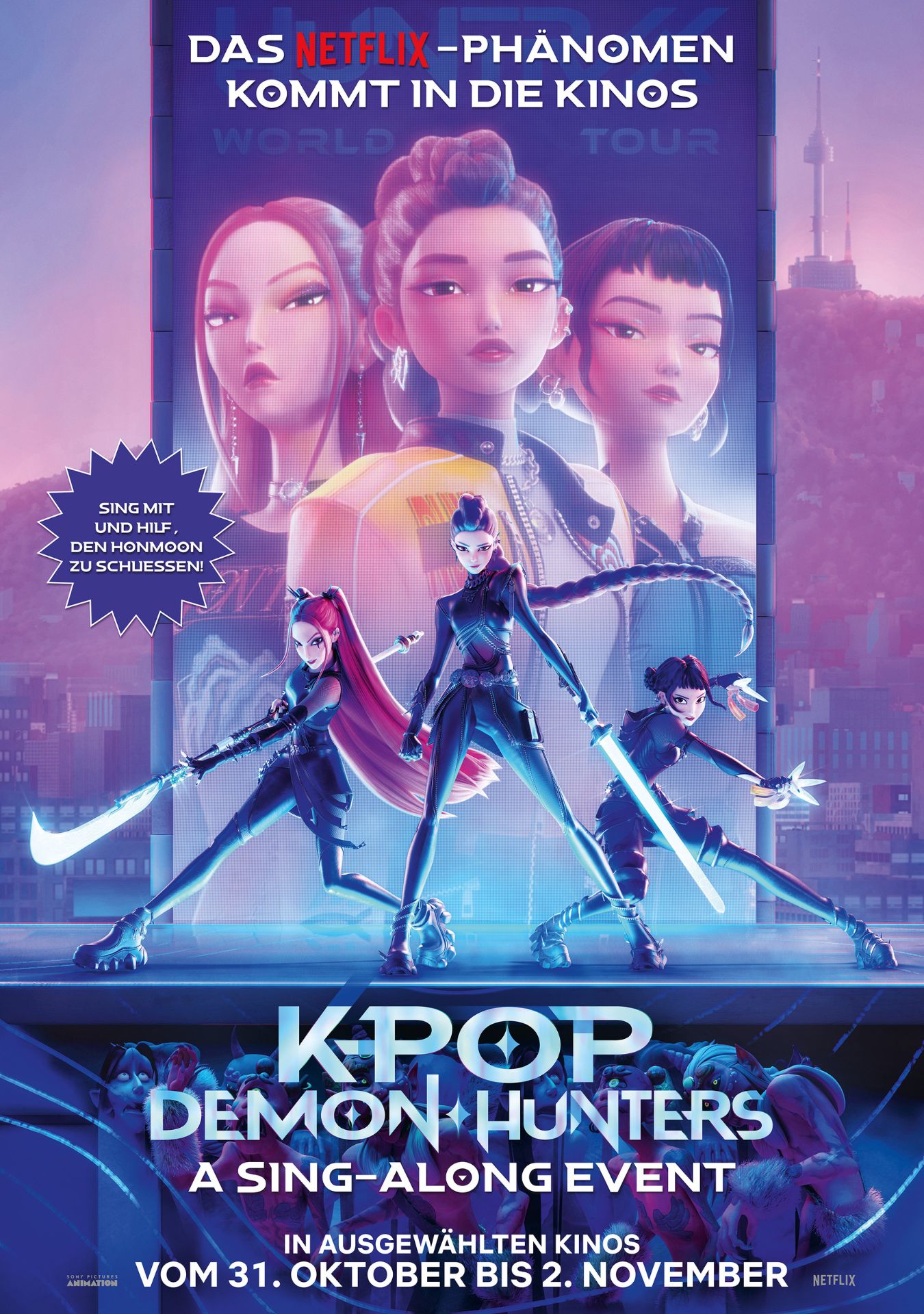 Filmplakat des Titels „KPOP DEMON HUNTERS - A SING-ALONG EVENT”