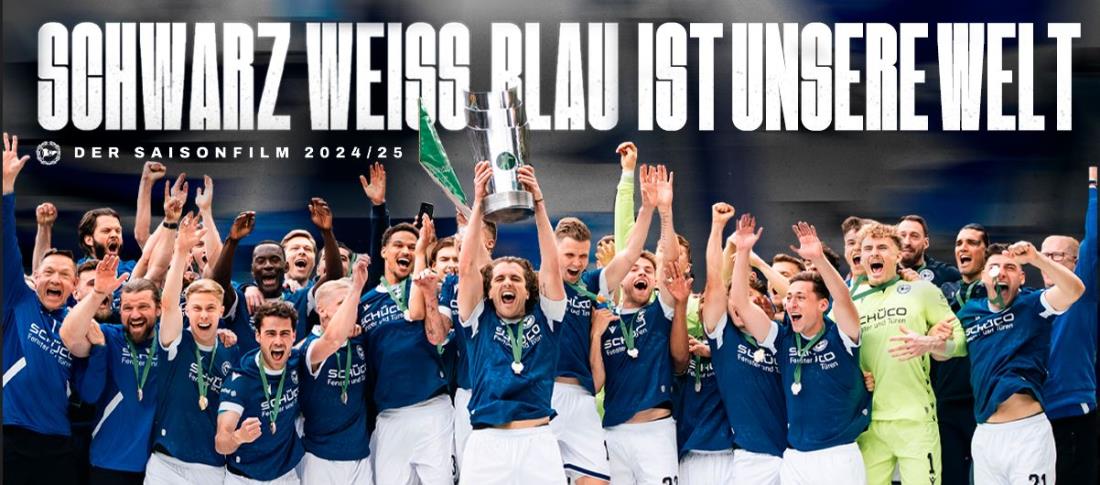 Szene aus dem Film „SCHWARZ WEISS BLAU IST UNSERE WELT - DER SAISONFILM VON ARMINIA BIELEFELD”